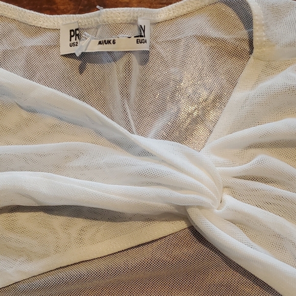 Princess Polly Cream Asymmetrical Cut Out Blouse - Picture 4 of 7